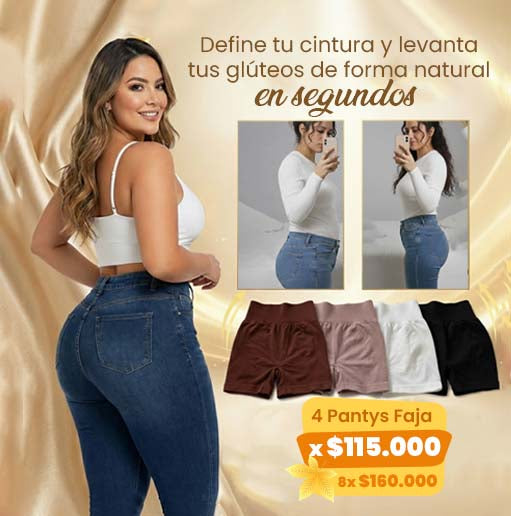 Panty Faja Realce Premium - Efecto Invisible 💕 Pack x 4
