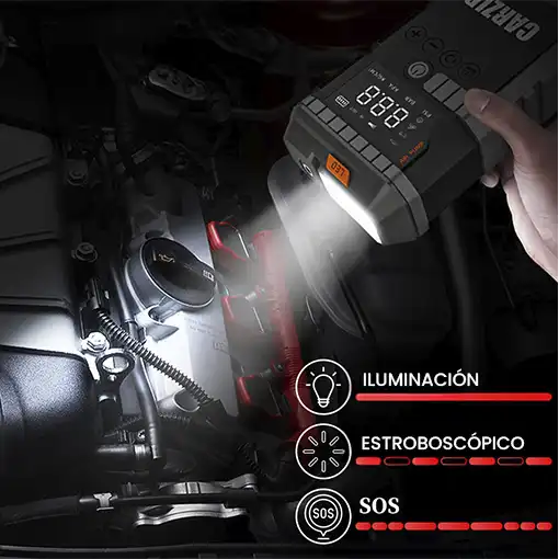 Arrancador de batería + Bomba de aire 3 en 1  🚗 💡
