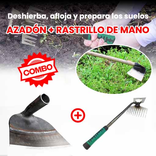AZADÓN + RASTRILLO DE MANO 🤩😱 ¡Deshierba, afloja y prepara!