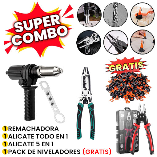 REMACHADORA + ALICATE TODO EN 1 + ALICATE 5 EN 1 + NIVELADORES DE BALDOSA GRATIS 🤩🛠️