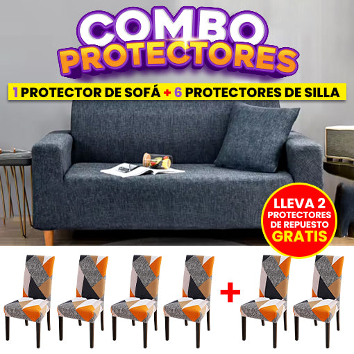 COMBO PROTECTORES 😱😍 ¡1 protector de sofá + 6 protectores de silla!