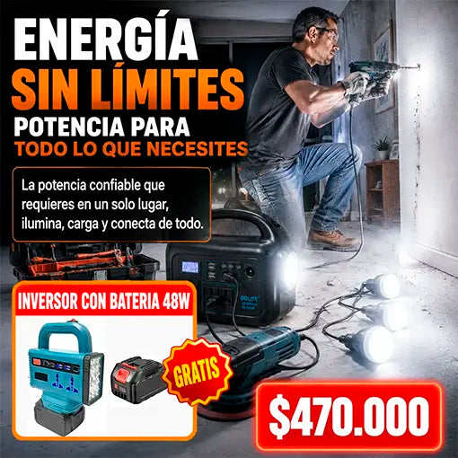 Estación de energía solar portátil + Inversor GRATIS⚡🔌💡