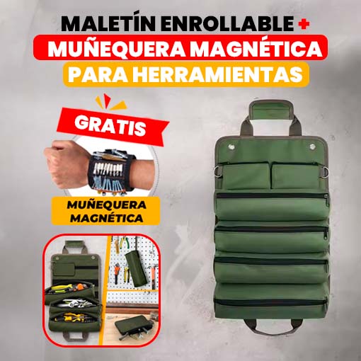 Maletín enrollable para herramientas + 1 muñequera magnética ¡GRATIS! 🎁