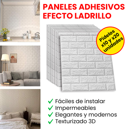 Pack x 10 PÁNELES PARA PARED 3D 🧱🤩 ¡Decora tu casa con estilo y sin esfuerzo!