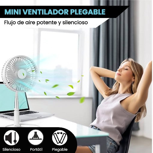 MINI VENTILADOR PLEGABLE PORTÁTIL 😎😱 ¡Lleva 2 con un incríble precio!