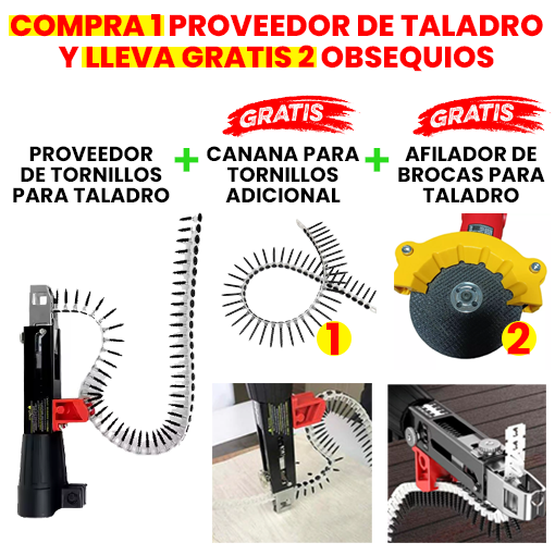 PROVEEDOR DE TORNILLOS PARA TALADRO + CANANA + AFILADOR DE BROCAS PARA TALADRO 😱👷⚙️