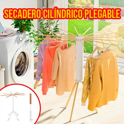 SECADERO CILÍNDRICO PLEGABLE 🤩🌬️ ¡Seca y cuelga más de 50 prendas!
