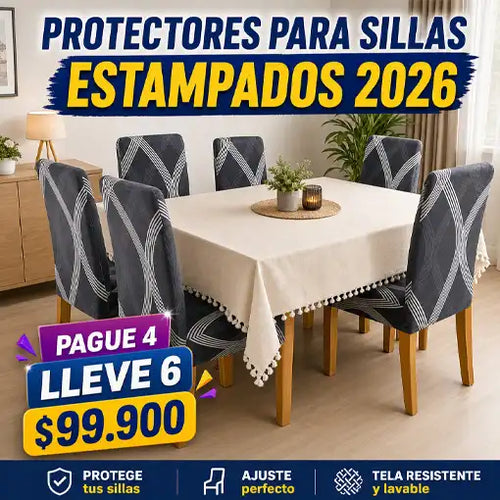 PROTECTORES PARA SILLAS ESTAMPADOS 2026 ¡Pague 4 y lleve 6! 🤩🪑